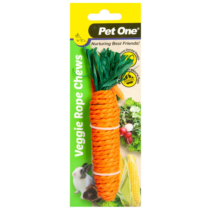 Pet One Veggie Rope Chews For Small Animals - Carrot (M)