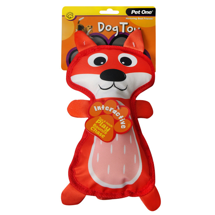 Pet One Dog Toy Fox With Squeaker 42cmh