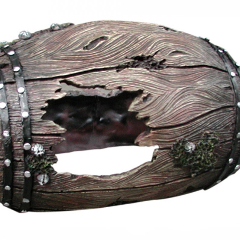 Aqua One Ornament - Barrel With Holes & Studs 27x22x29cm Large