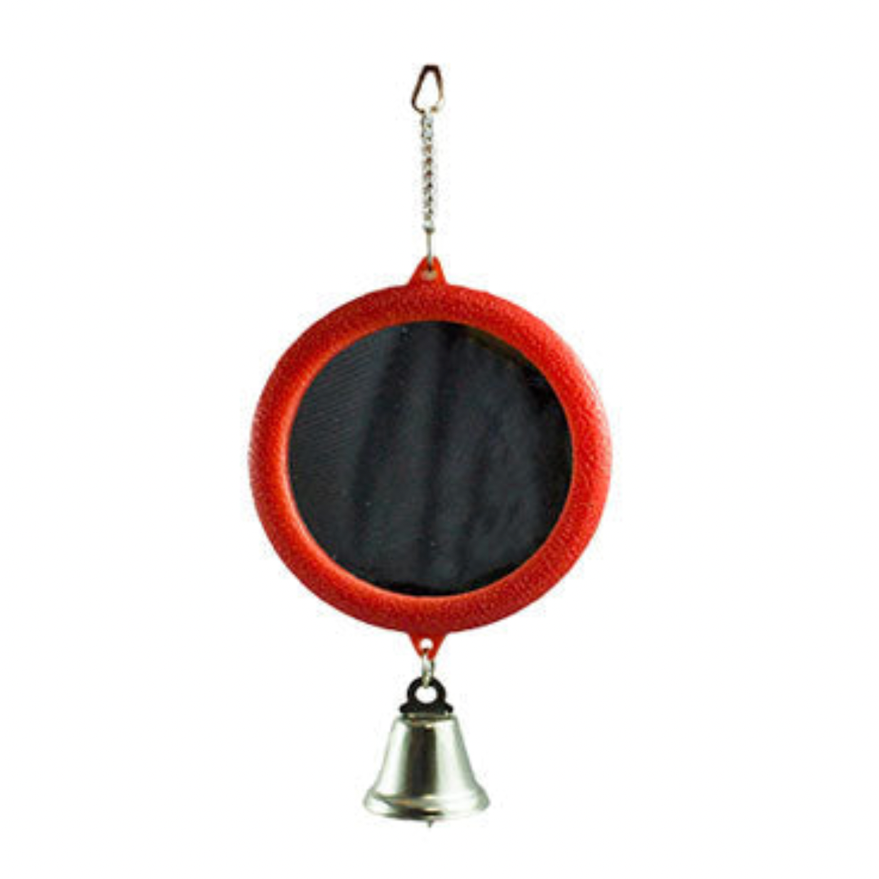 Round Mirror With Bell Bird Toy