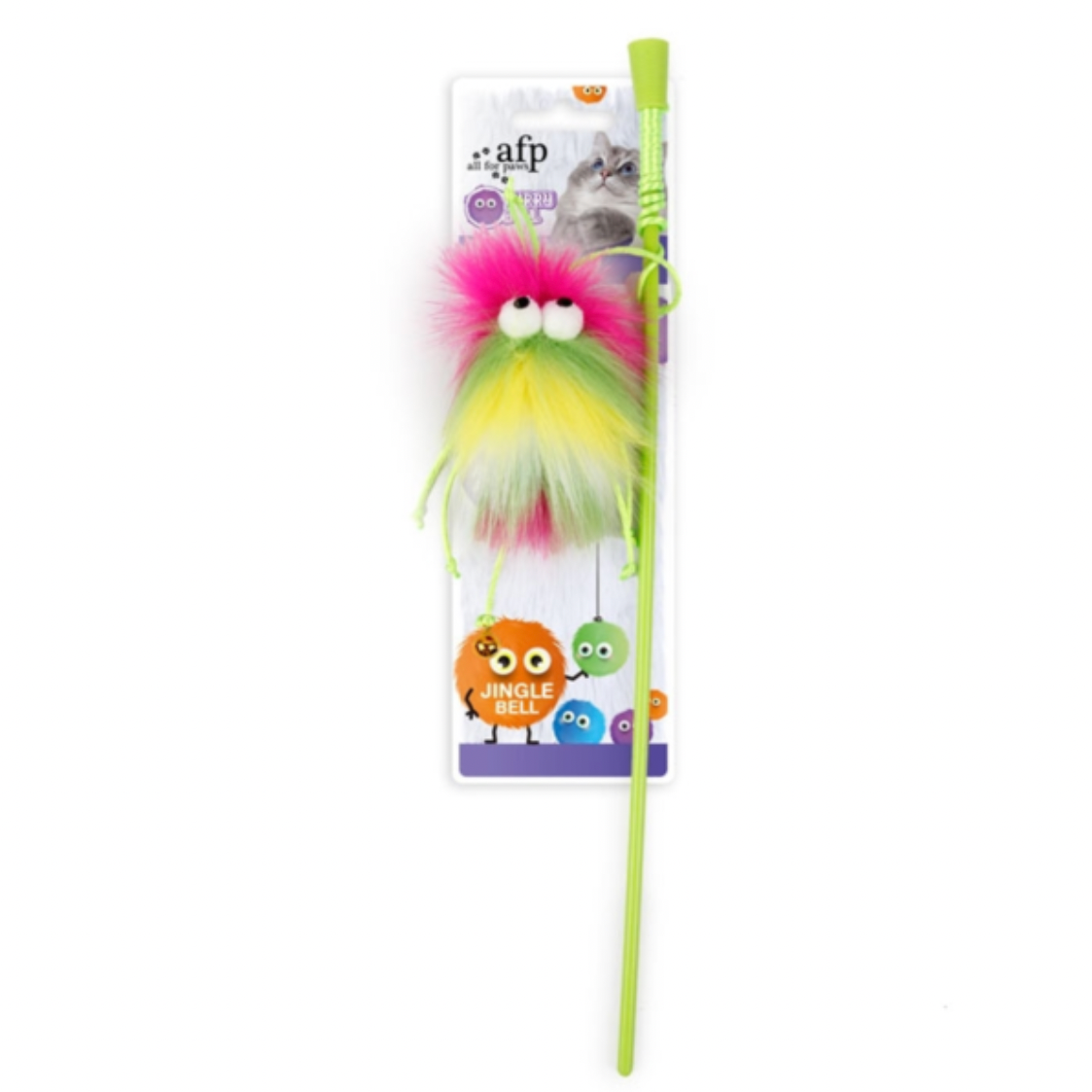 Furry Ball Cat Fluffer Wand - Pink