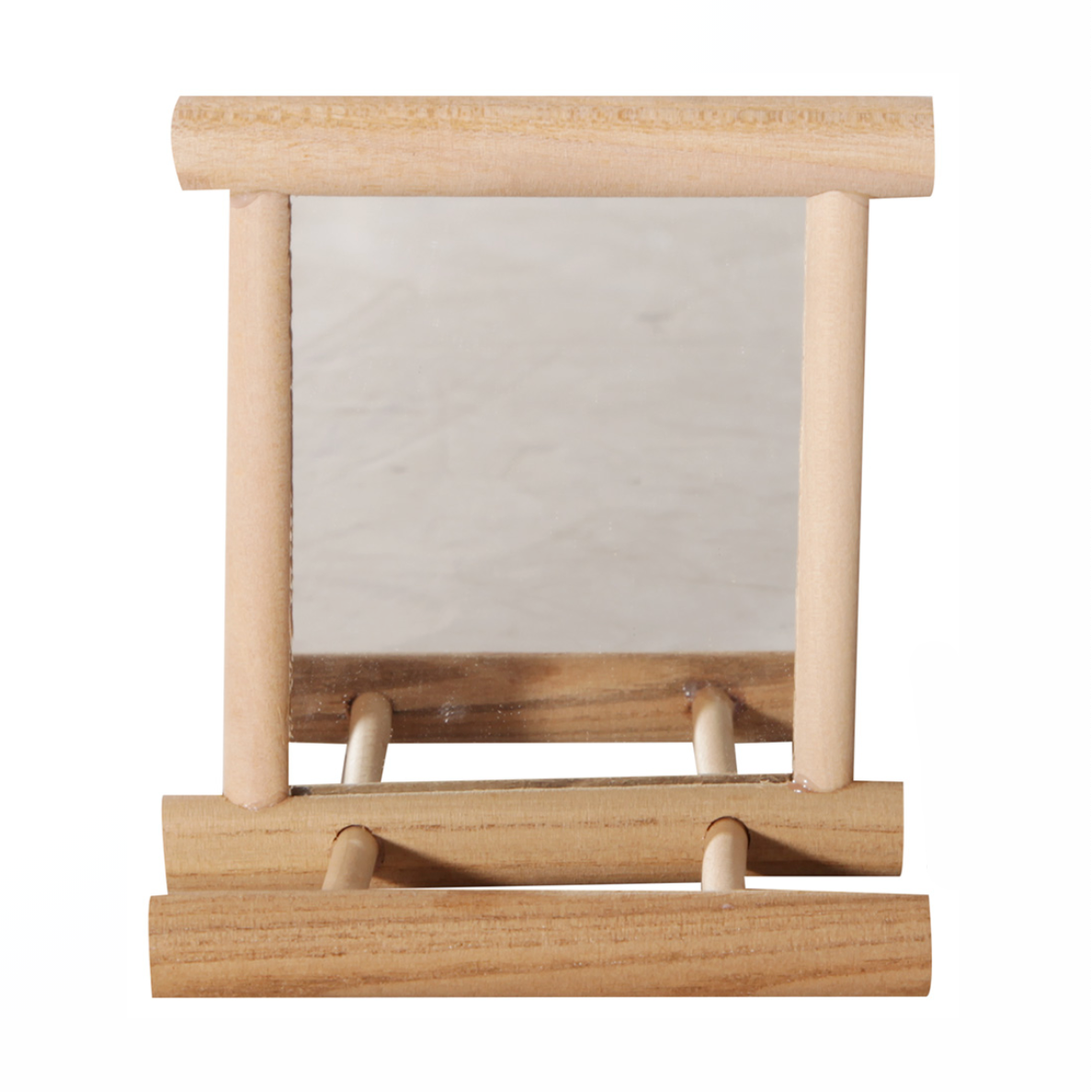 Wood Framed Mirror With Seat