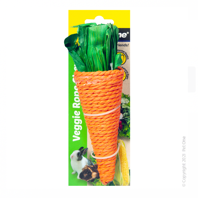 Pet One Veggie Rope Chews For Small Animals - Carrot (L)