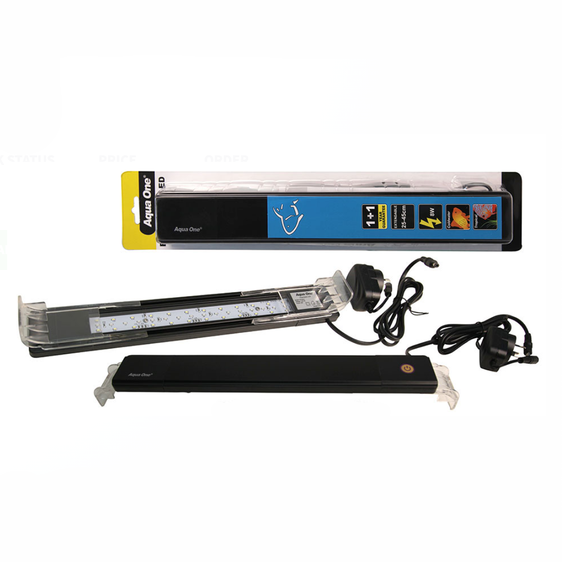 Aqua One Reflector Extendable Mini Touch LED 8W Suit 25 To 45cm
