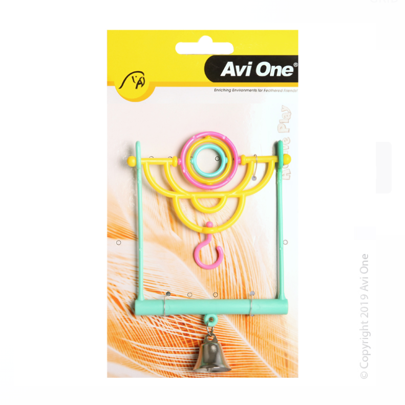 Avi One Bird Toy - 2 In 1 Swing With Turning Rings