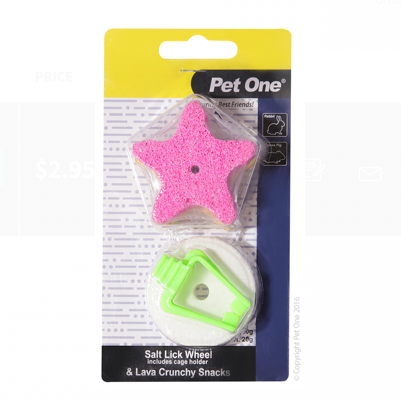 Pet One - Salt Lick With Clip And Lava Crunchy Snacks Combo