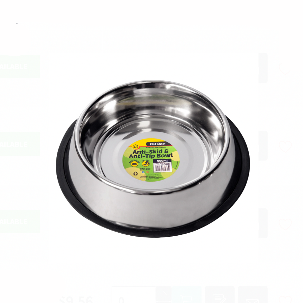 Pet One Bowl - Anti Skid Anti Tip S/steel