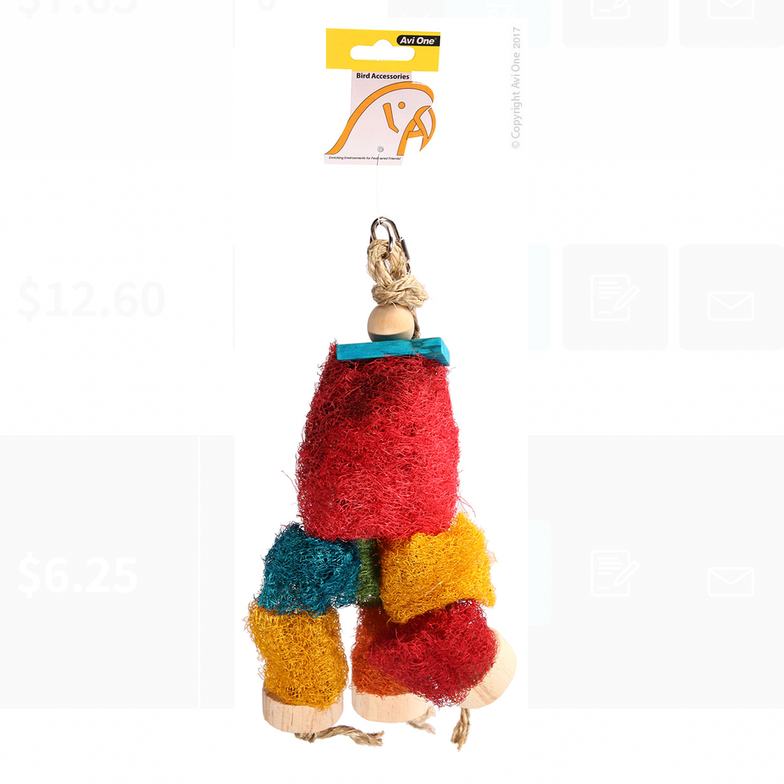 Avi One Parrot Toy With Loofah Discs