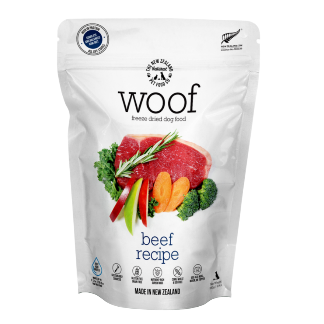 Woof Freeze Dried Dog Food Beef Recipe