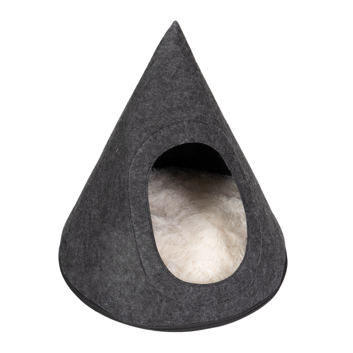 Black Felt Tepee Cat Bed