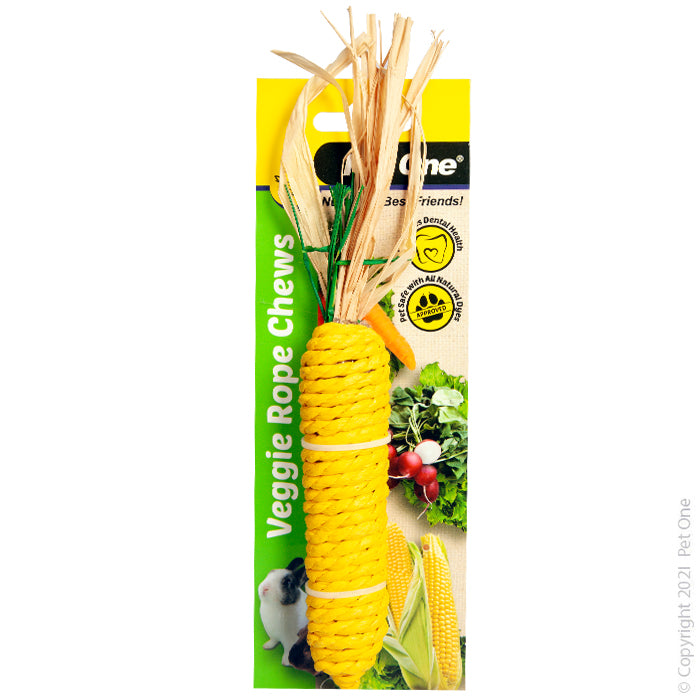Pet One Veggie Rope Chews For Small Animals - Corn (M)