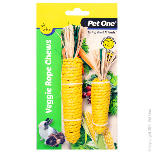 Pet One Veggie Rope Chews Twin Pack - Corn (S/M)