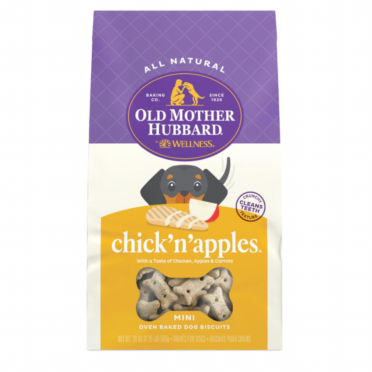 Old Mother Hubbard Chick ‘N’ Apples Wheat-Free Dog Biscuits – Natural Chicken & Apple Treats 340g