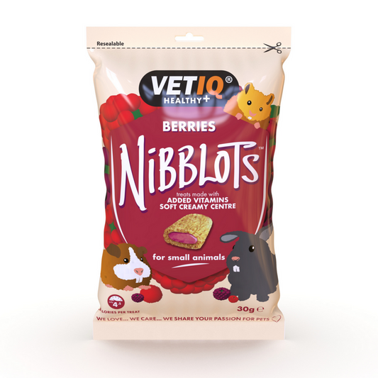 Nibblots Berries – Omega-3 enriched berry treats for small pets like rabbits, guinea pigs, and hamsters