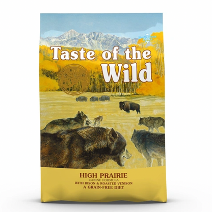 Bag of Taste Of The Wild High Prairie Canine Formula with roasted bison and venison for adult dogs