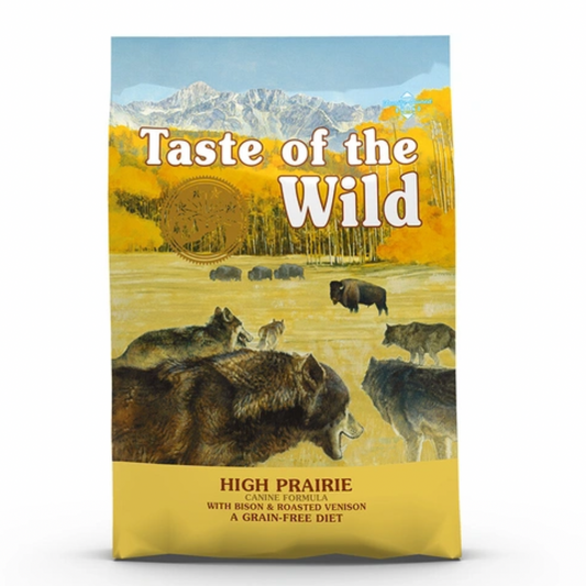 Bag of Taste Of The Wild High Prairie Canine Formula with roasted bison and venison for adult dogs