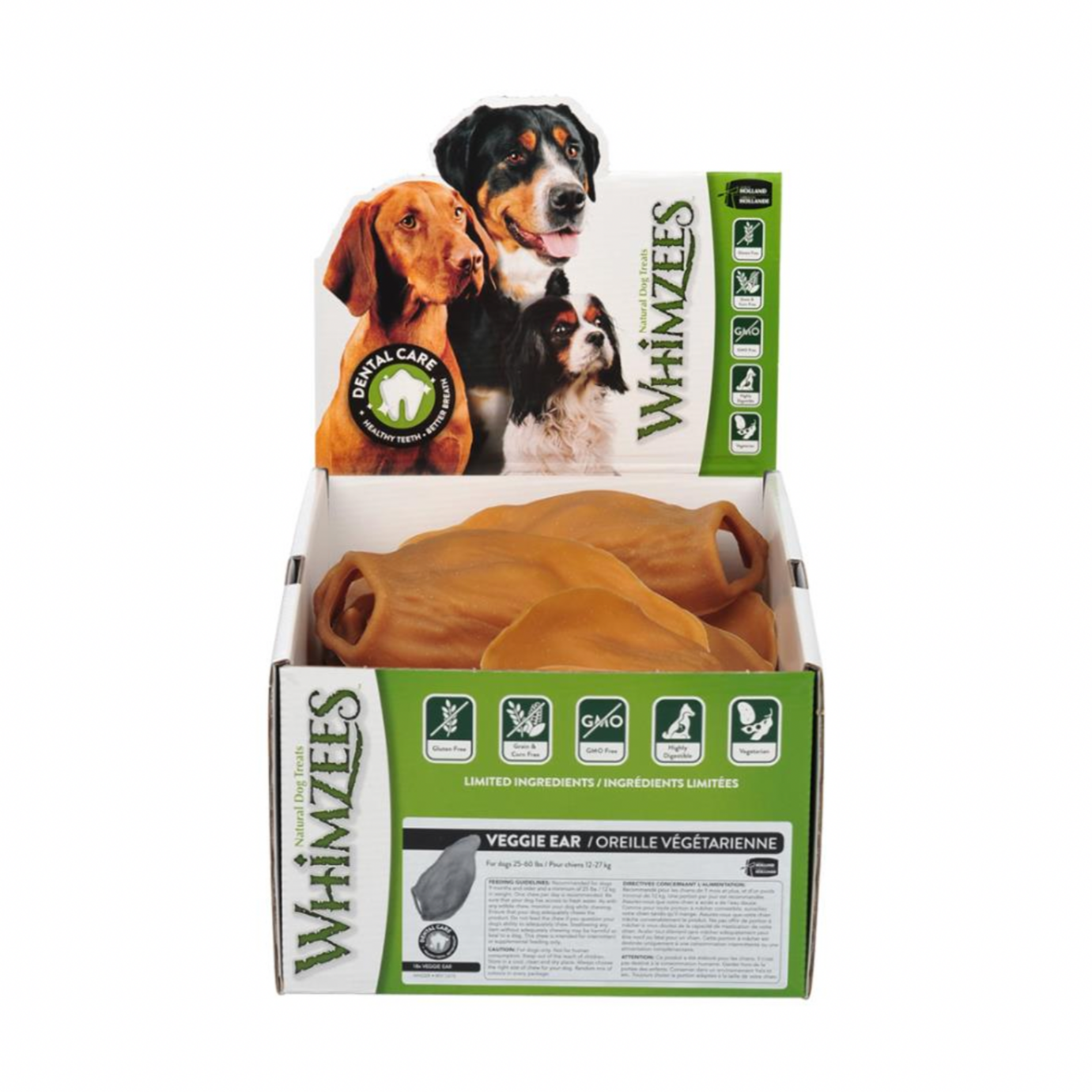 Whimzees Veggie Ear Dog Chew – Natural, Vegetarian, Grain-Free Alternative to Pig Ears
