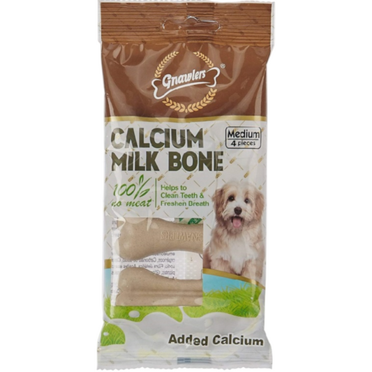 Gnawlers Calcium Milk Bone 3" 4 Pk
