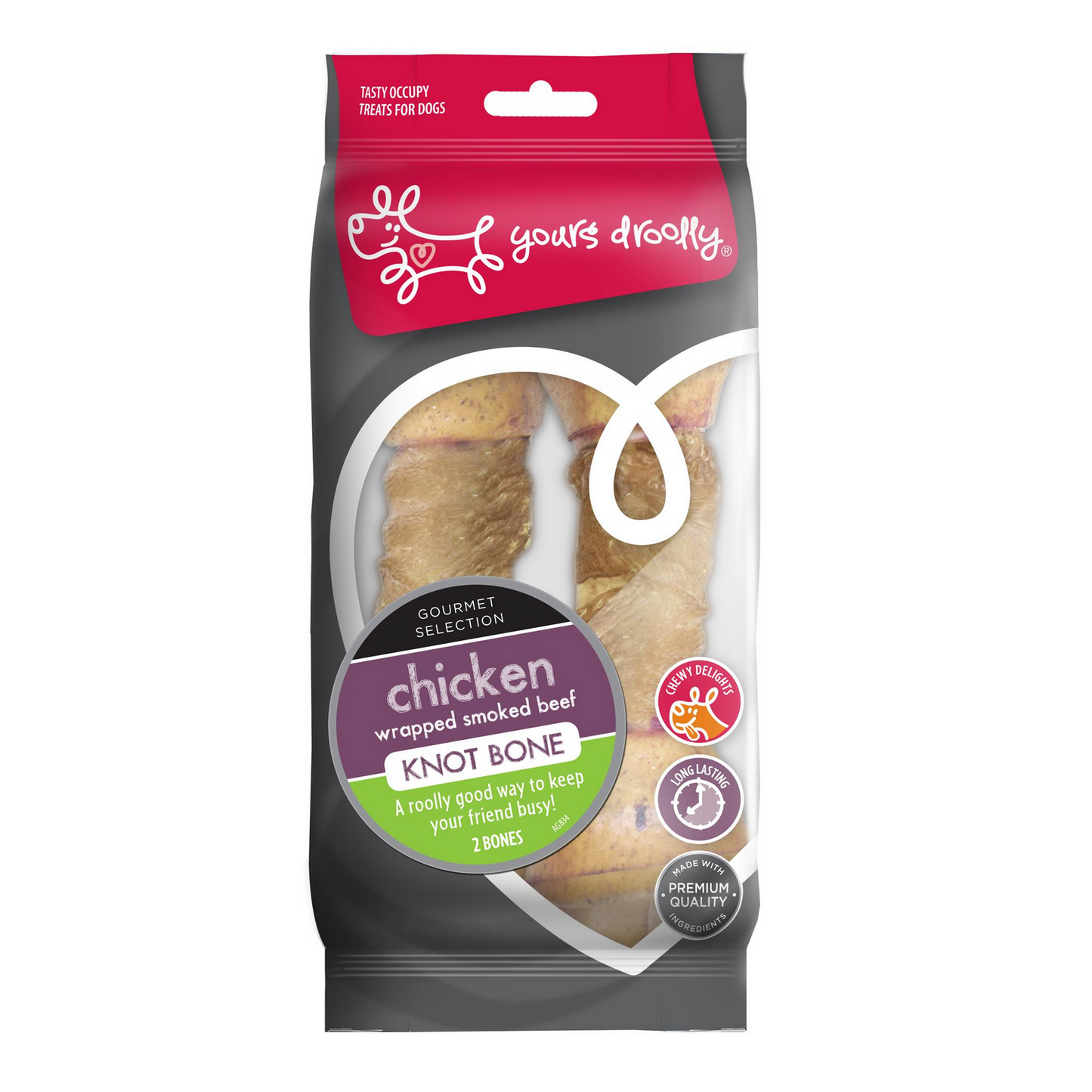 Yours Droolly KnotBone Chicken 2pk 15cm