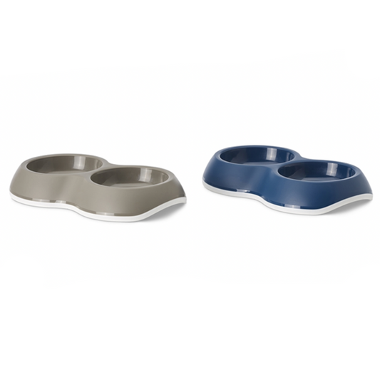 Savic Delice Double Cat/Dog Bowl with Non Slip Rim 10.5cm Asst Colours