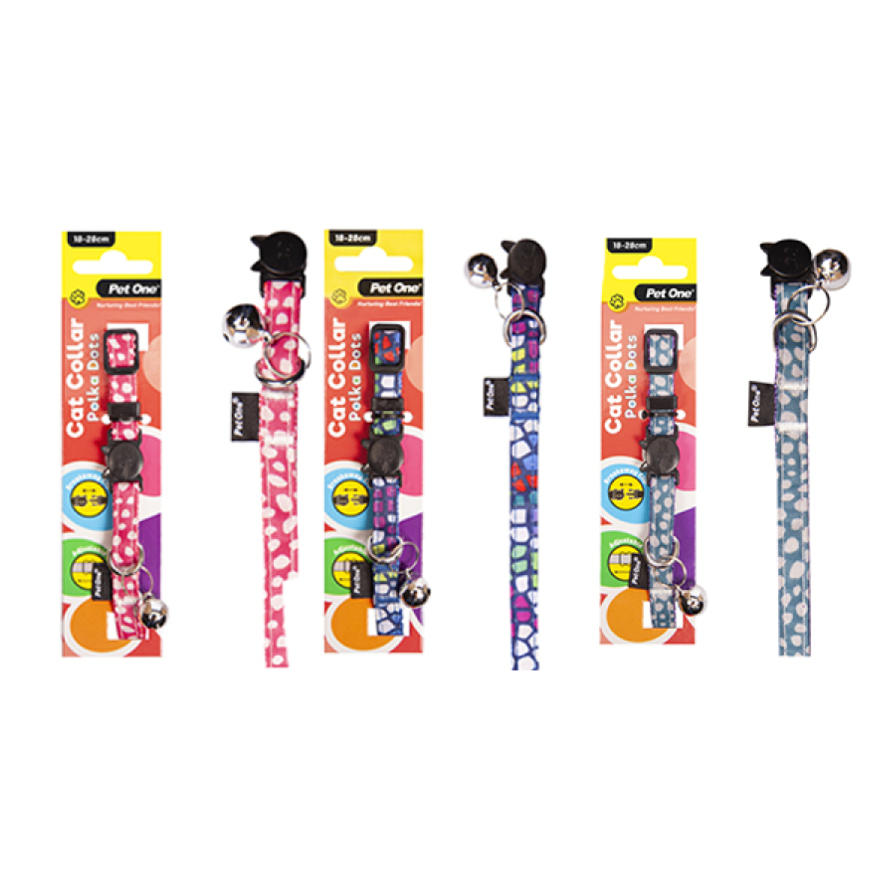 Pet One Cat Collar Polkadots 18-28cm
