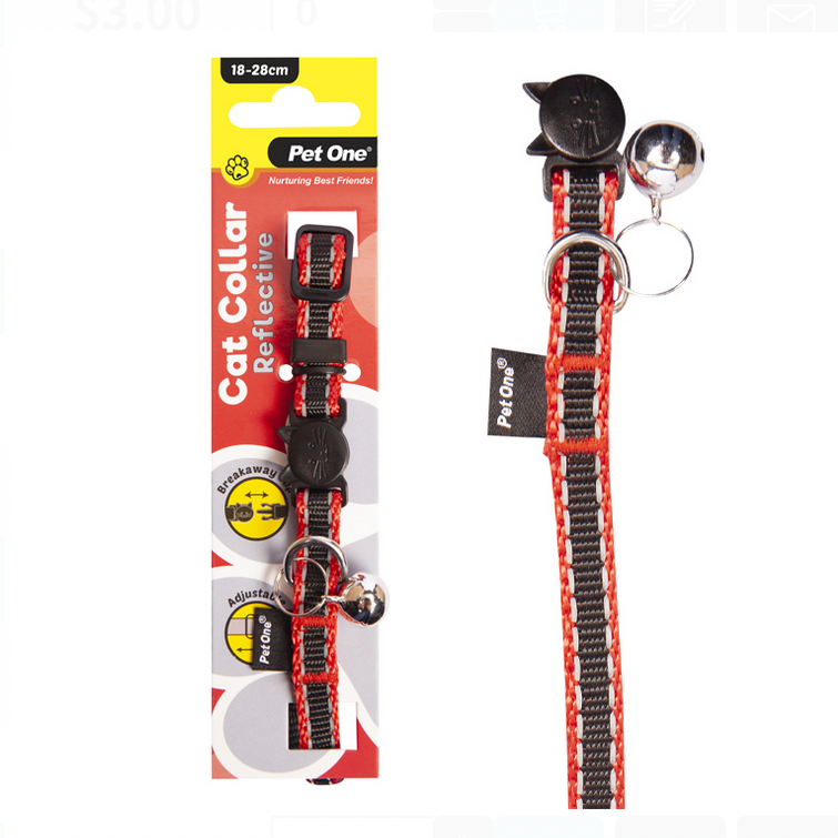 Pet One Cat Collar Reflective 18-28cm