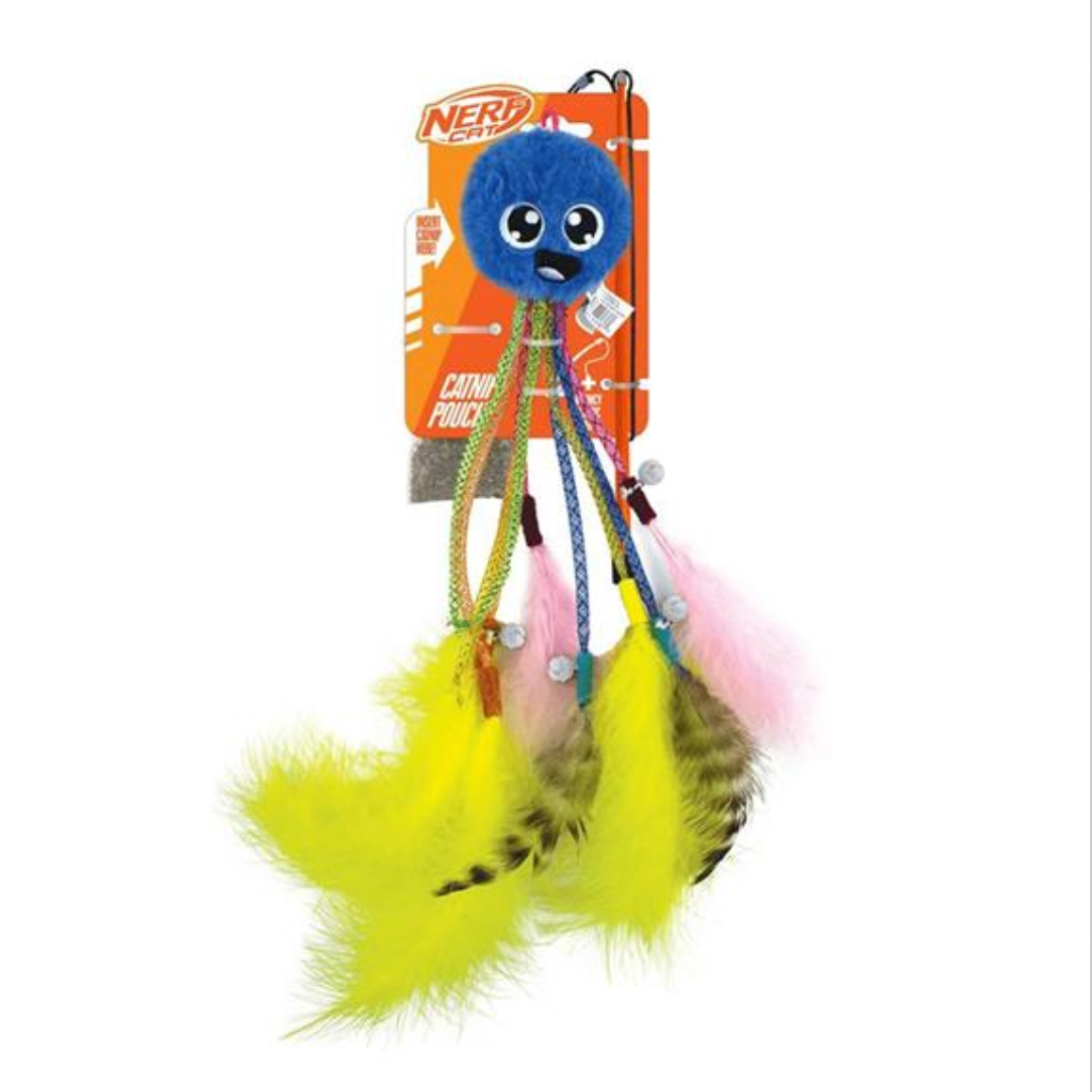Nerf Cat Toy Plush Octo with Bells & Wand