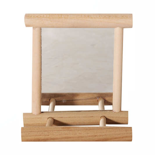 Wood Framed Mirror With Seat