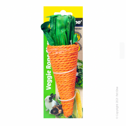 Pet One Veggie Rope Chews For Small Animals - Carrot (L)