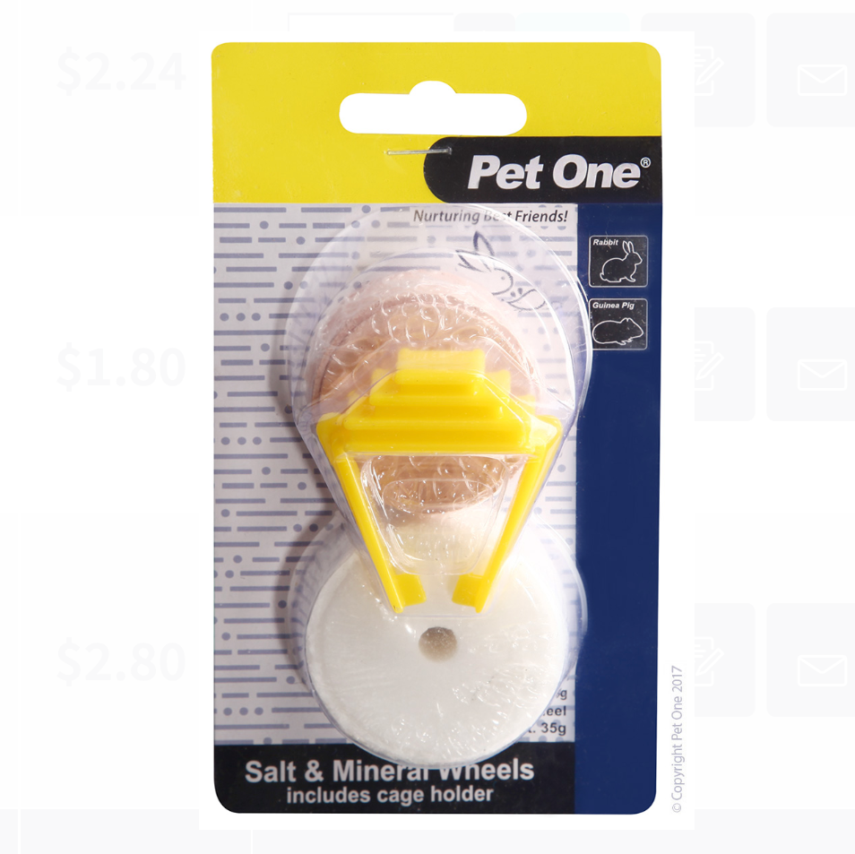 Pet One Salt Lick And Mineral Wheel With Clip 50g