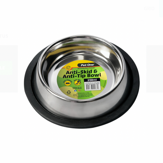 Pet One Bowl - 250ml Cat Anti Skid Anti Tip S/steel