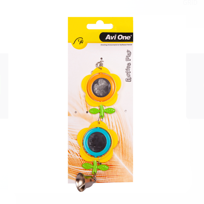 Avi One Bird Toy - Double Buttercup Mirror