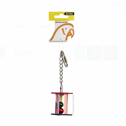 Avi One Bird Toy - Acrylic Triangular Prism W/bell Balls