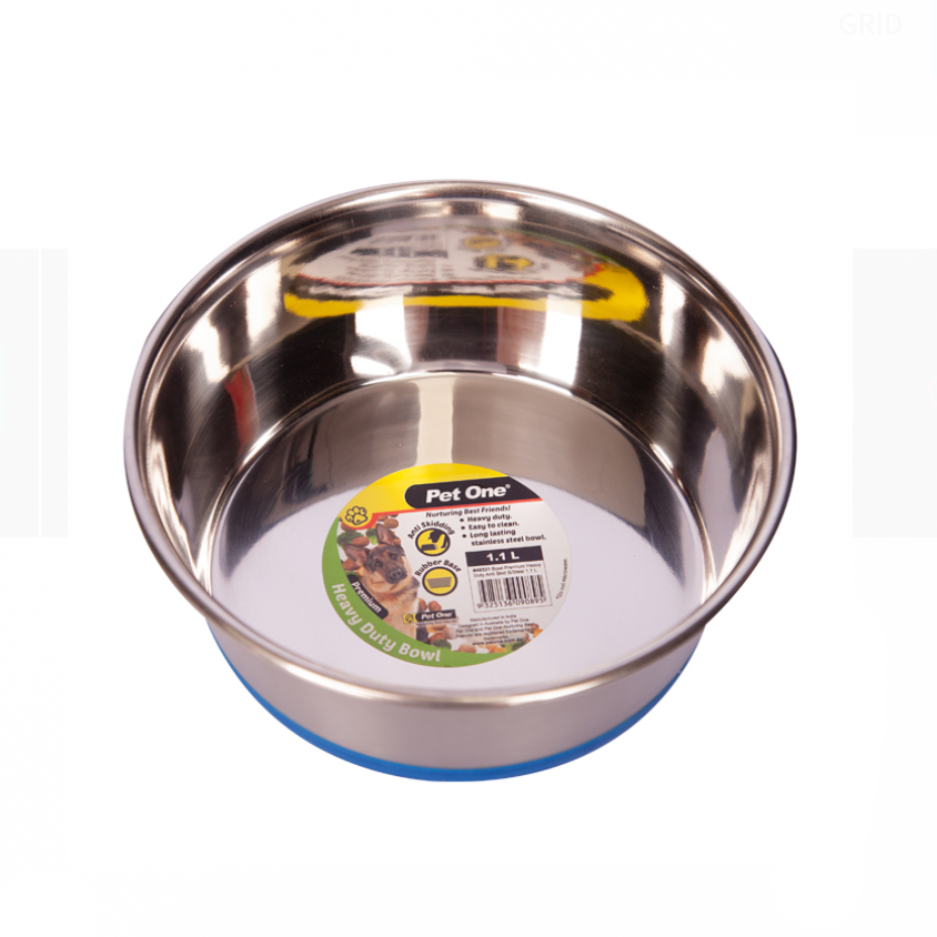 Pet One Bowl - Premium Heavy Duty Anti Skid S/steel 1.1L