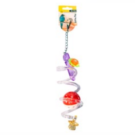 Avi One Bird Toy - Acrylic Spiral With Ball 32cm