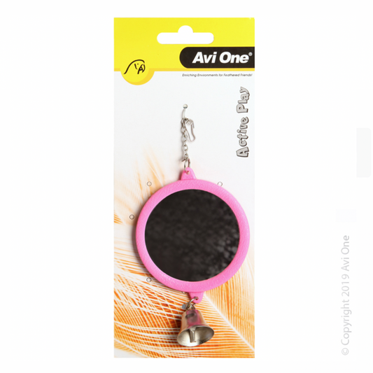 Avi One Bird Toy - Round Mirror With Bell 7.7cm