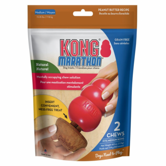 Kong 2 Marathon Dog Treats Peanut Butter Medium