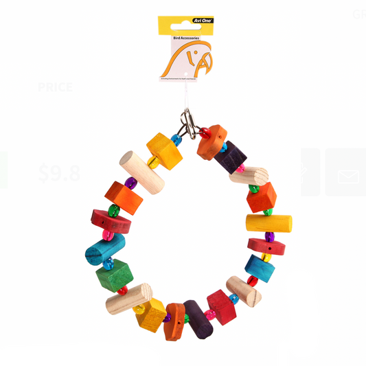 Wooden Ring With Acrylic Beads