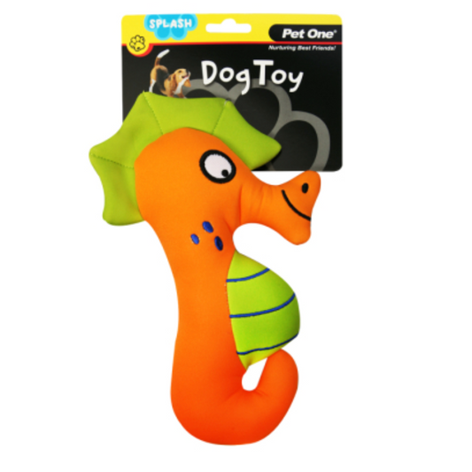 Pet One Dog Toy Splash Squeaky Seahorse (21.6cm)