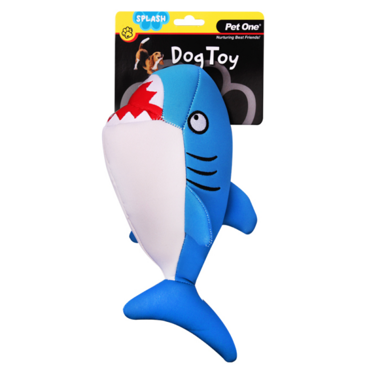 Pet One Dog Toy Splash Squeaky Shark (25.4cm) BL