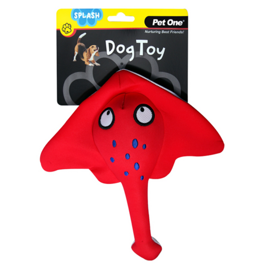 Pet One Dog Toy Splash Squeaky Stingray (26.7cm)