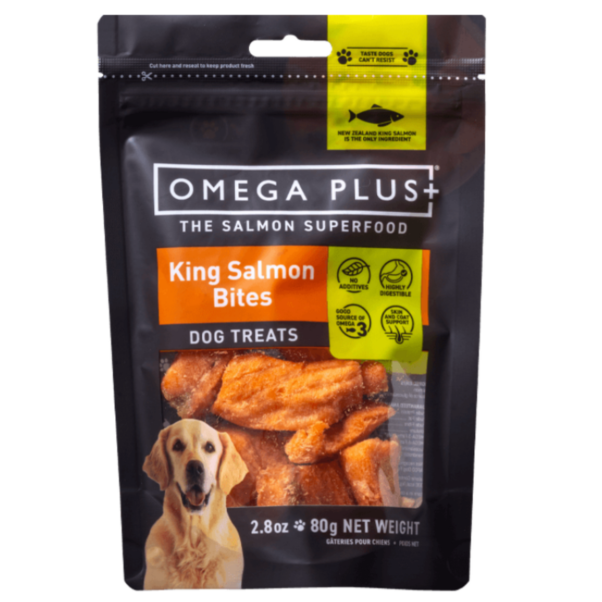 Omega Plus King Salmon Bites Dog Treat 80g