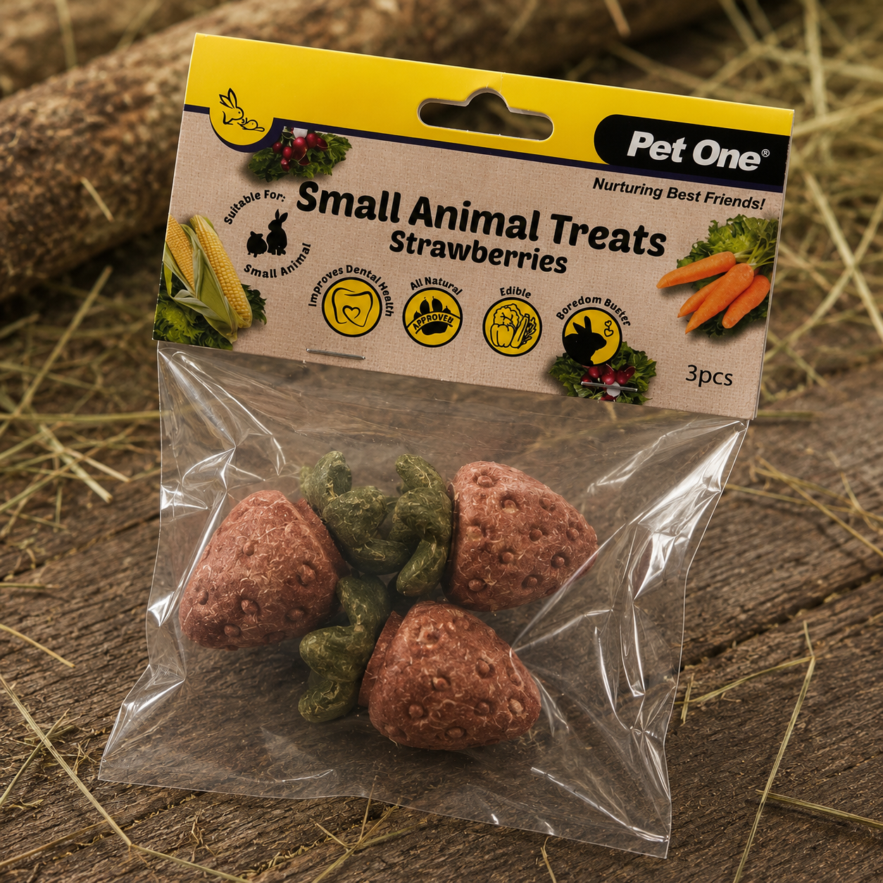 Pet One Small An Treat Strawberries 3pcs