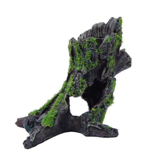 Tree stump with moss 16cm