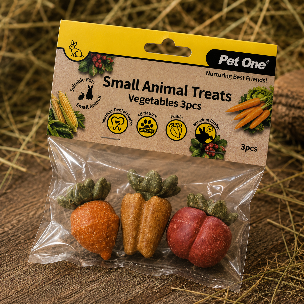 Pet One Small An Treat Vegetables 3pcs